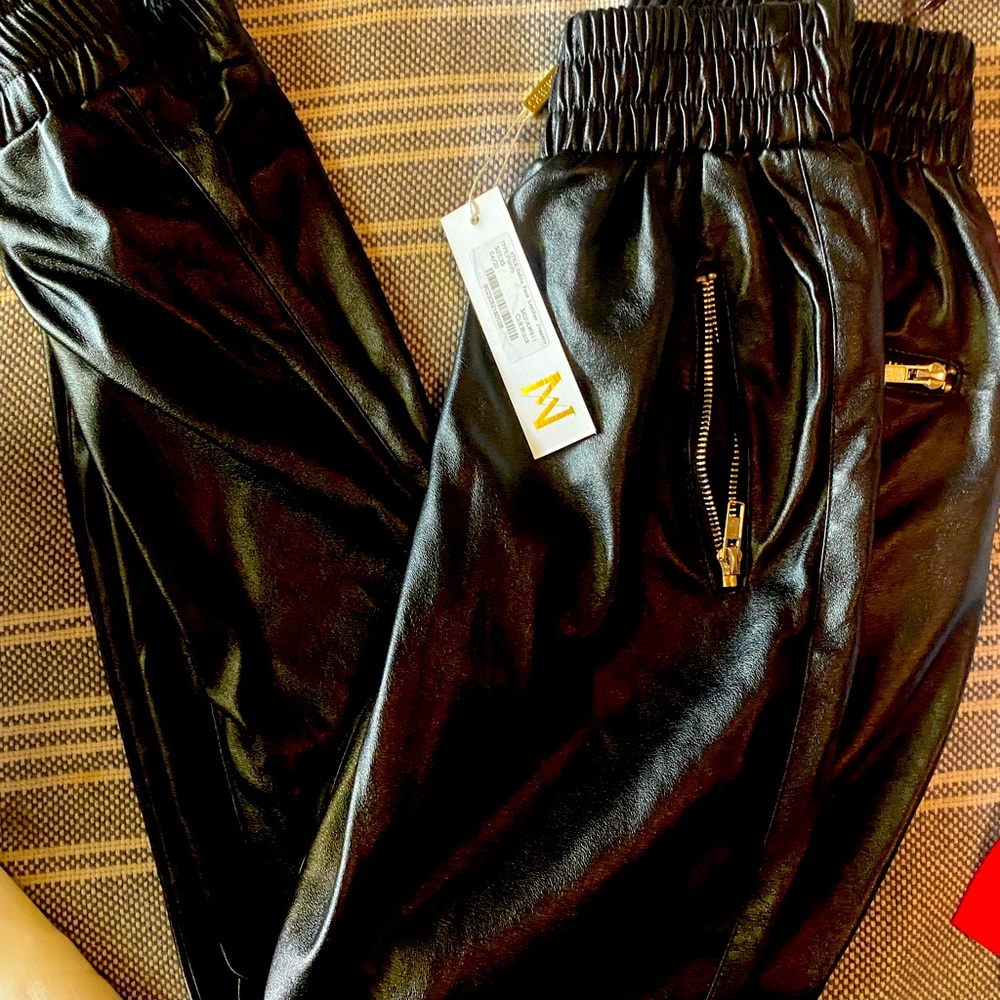 Meshki faux leather jogger